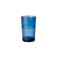 Blue  Acrylic Medium Tumbler Gold Rim Rice DK